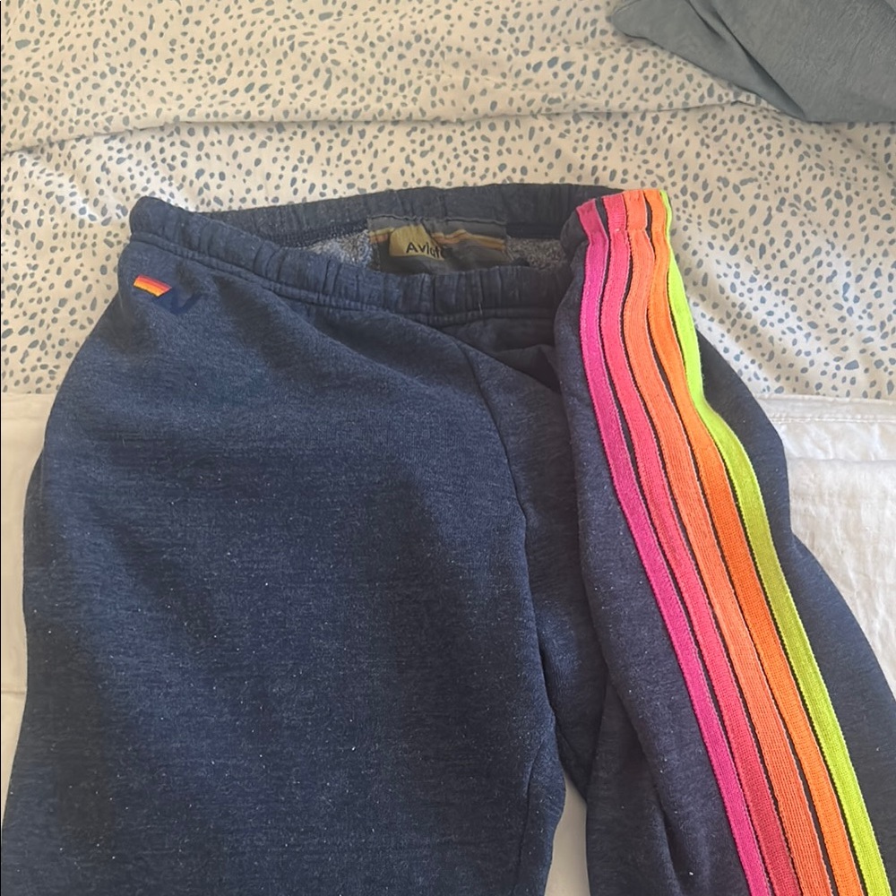 Women’s Navy Joggers with Rainbow Stripe